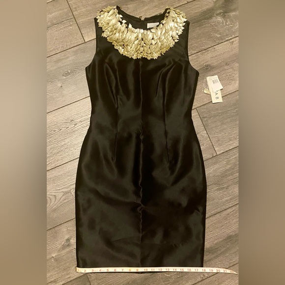 Chetta B Size Small Sexy Mini Black Gold Leaf Cocktail Wedding Guest Dress - Picture 9 of 9
